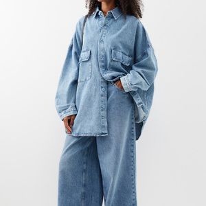 The frankie shop blue denim shirt